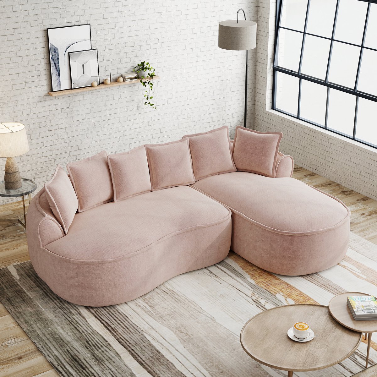 Modulaire Hoekbank - 3 Zits Cloud Sofa Chenille - L Vorm Lounge Bank Met Diepe Zit En Kussens - Frameloze Sofa Zonder Montage - Grote Woonkamer Bank Roze