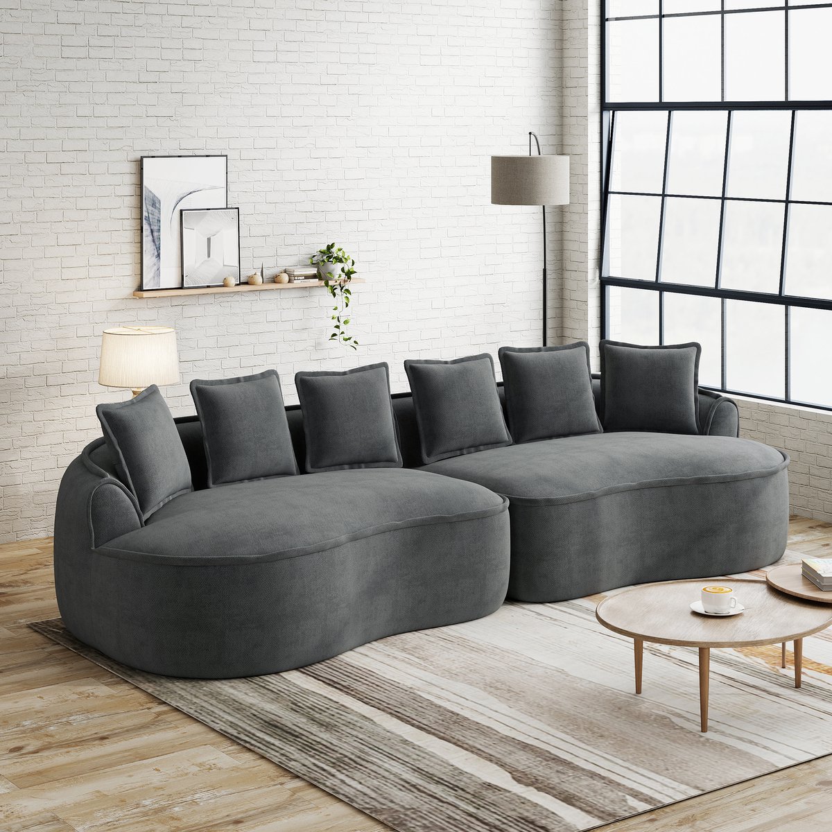 Sofa met Vier Zitplaatsen en Extra Grote Afmetingen - Optimaal Comfort in - 320x114x67 cm, Grijs