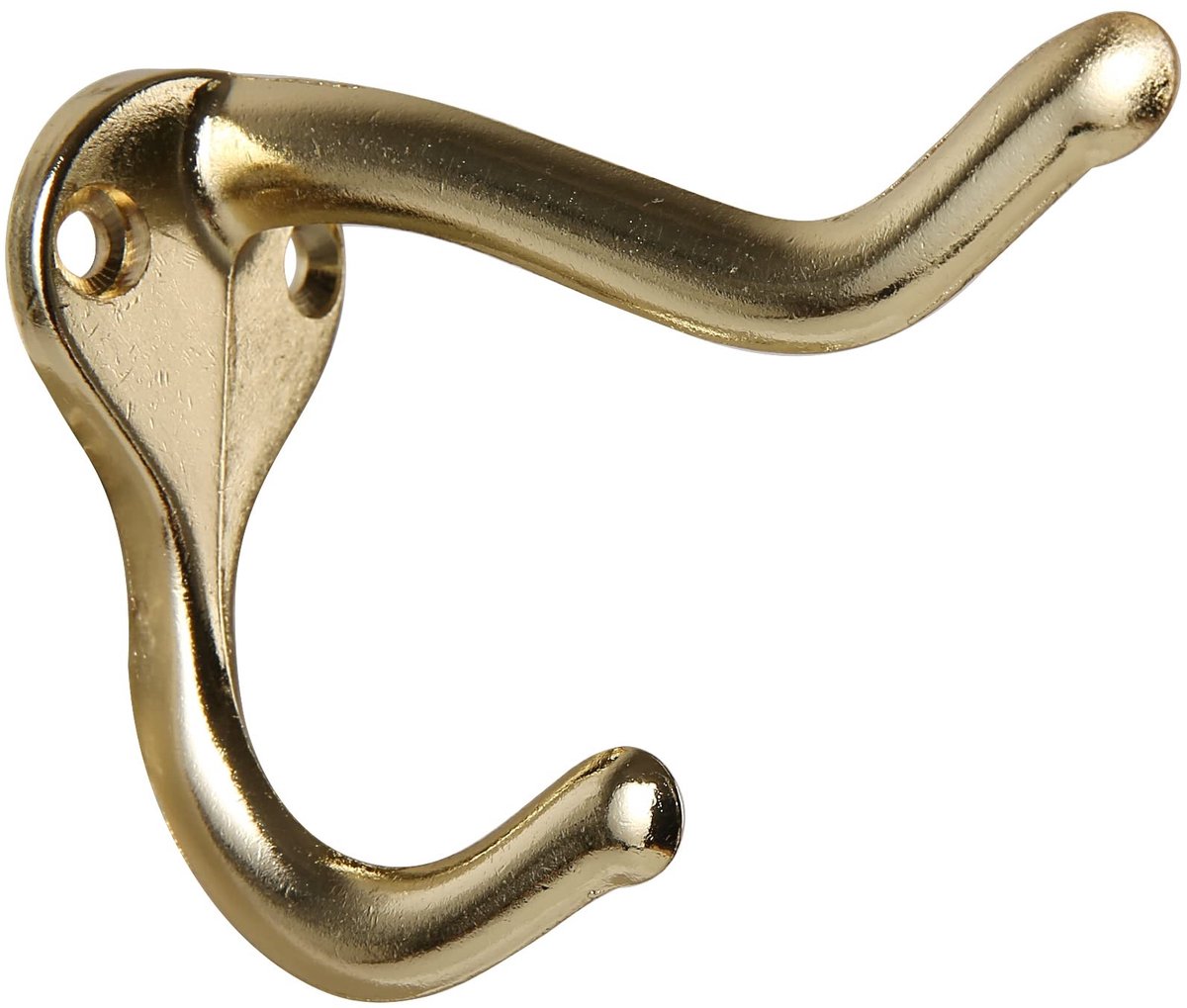 Solidchoice - 6 Stuks Dubbele Prong Robe Hook - Wandmontage Haken in Helder Messing
