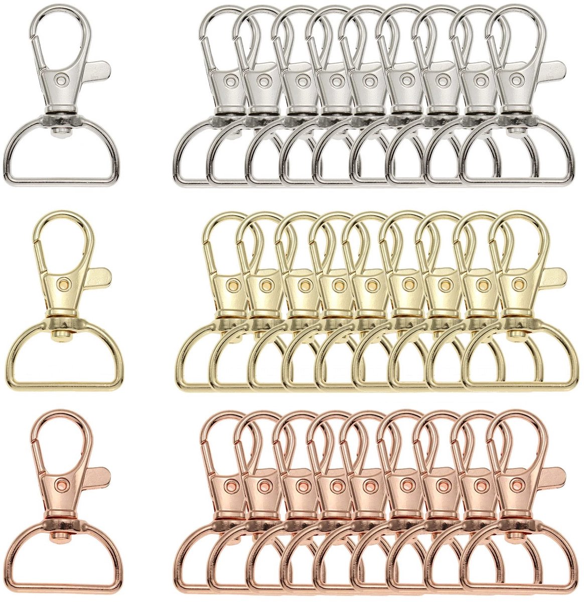 Solidchoice - Set van 30 Rotatable Sleutelhangers met Karabijnhaak