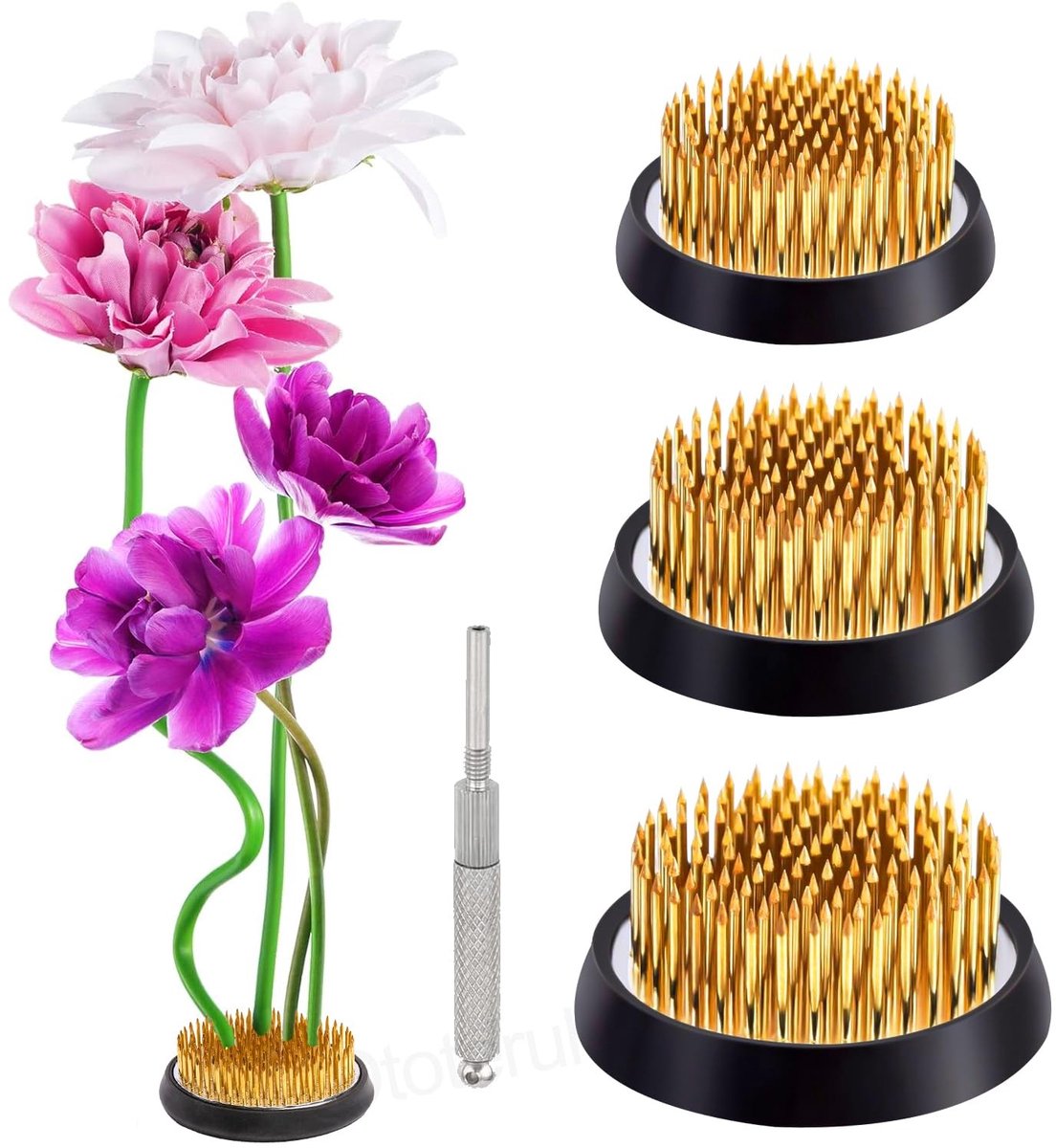 Solidchoice - Set van 4 Ronde Bloem Frogs voor Bloemschikken