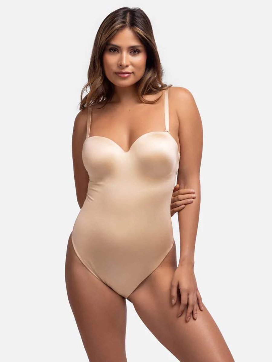 Dorina Corrigerende Body - Dames body - Naadloos - Sublime Sculpt - Licht voorgevormde cups - Verstelbare bandjes - 80B - Huidkleur