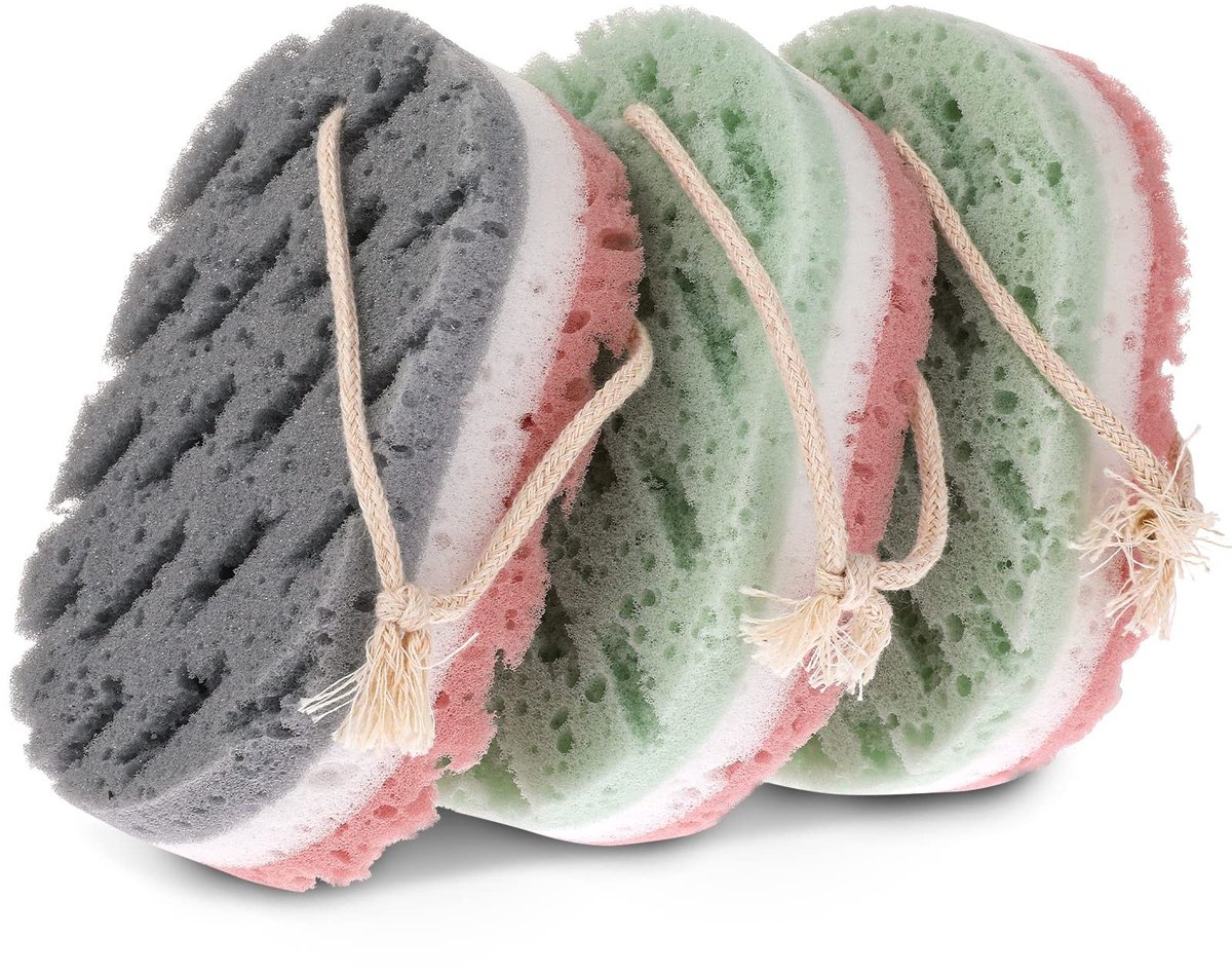 Solidchoice - Set van 3 Bad Sponsen voor Diepe Exfoliatie