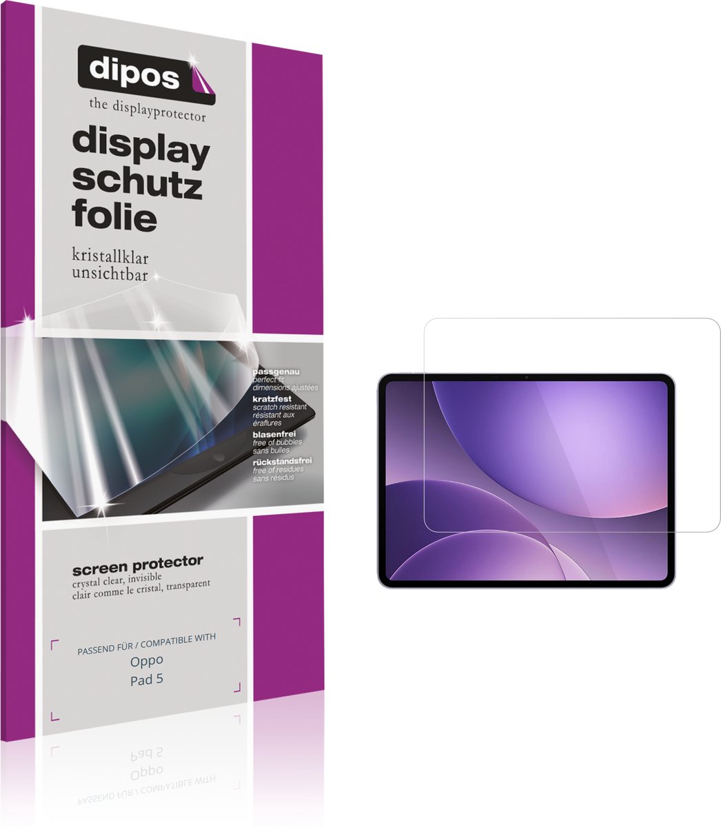 dipos – 2x Beschermfolie geschikt voor Oppo Pad 5 | Krasbestendige & heldere Screenprotector Ultra-Thin
