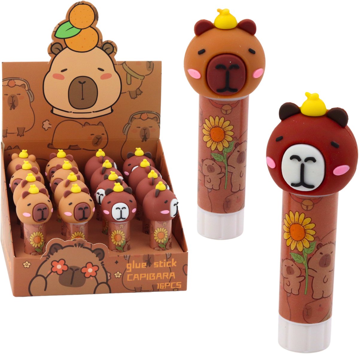 Lijmstift Schoolkantoor Capybara Bruin