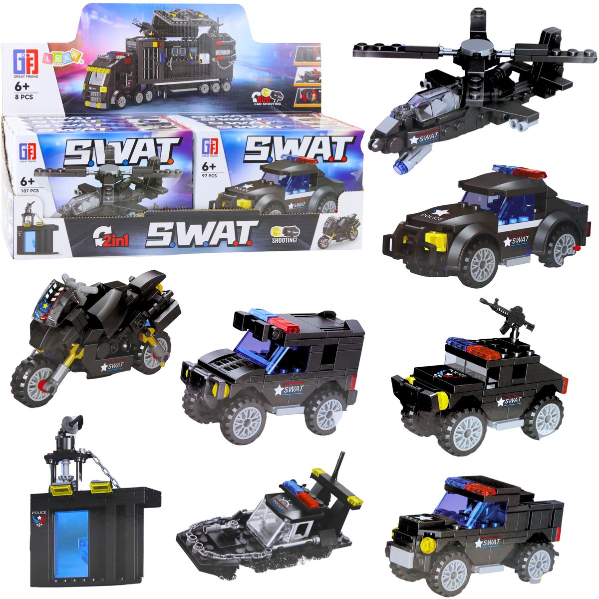 Bouwstenen Voertuigen Transport Swat 2in1 92-117 St.
