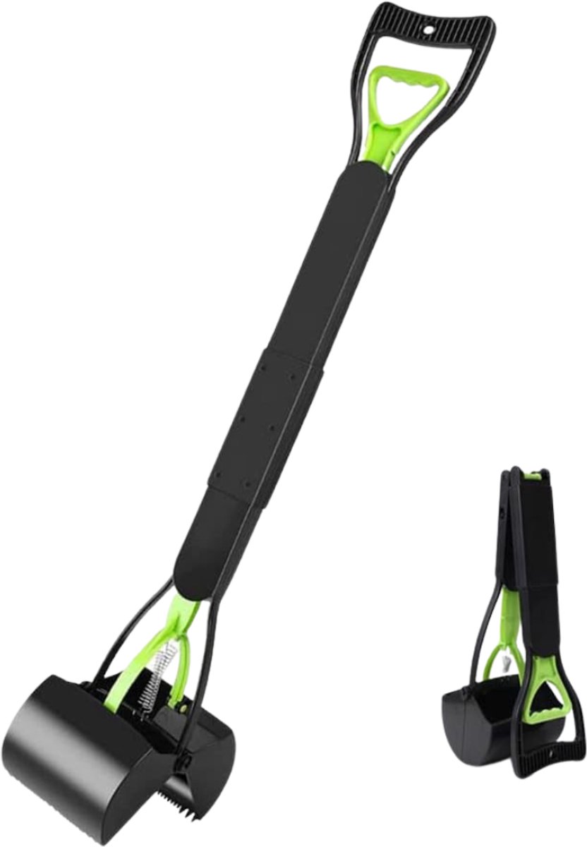 QORA® Hondenpoepschep - Honden - Hondenpoepzakjes - Zwart/Groen - 40cm x 17cm x 16cm