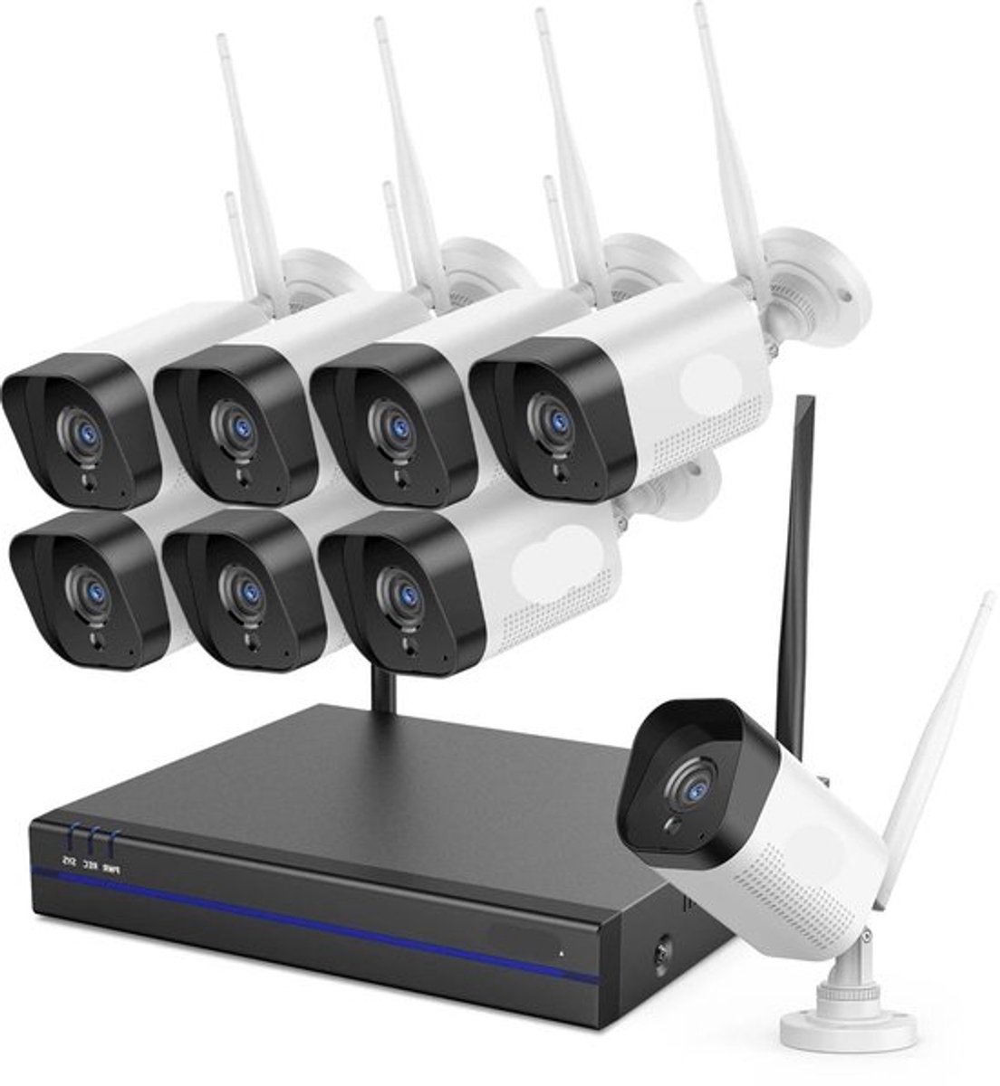 Draadloze Beveiligingscamera Set – Wifi Camera – Buiten Camera – NVR Systeem – 3MP Resolutie – Infrarood Nachtzicht – IP66 Waterdicht