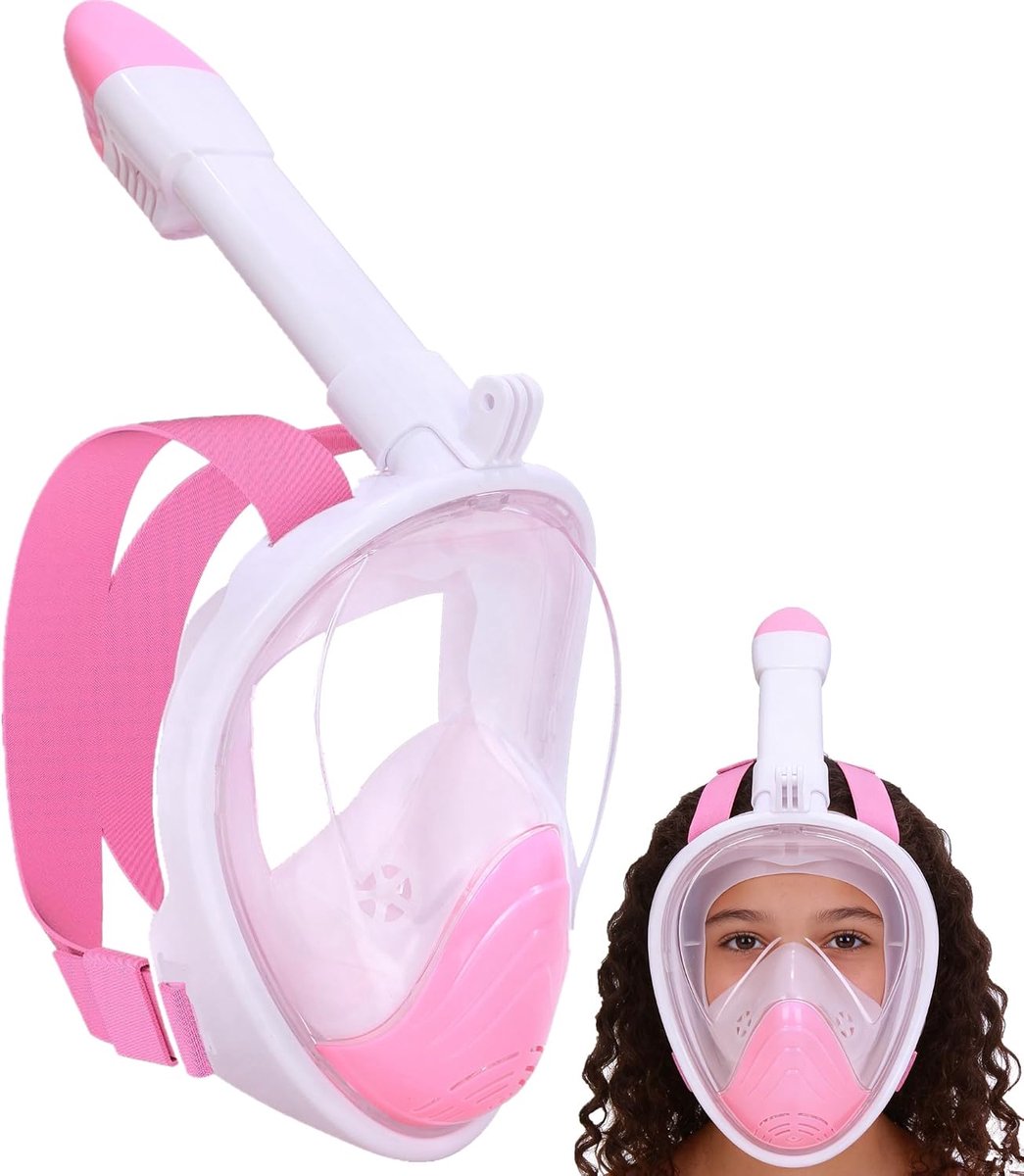 Duikmasker Kinderen, Volledige Gezichtsmasker - Vouwbaar Snorkelmasker - 180° Kijkhoek - SnelShoppen