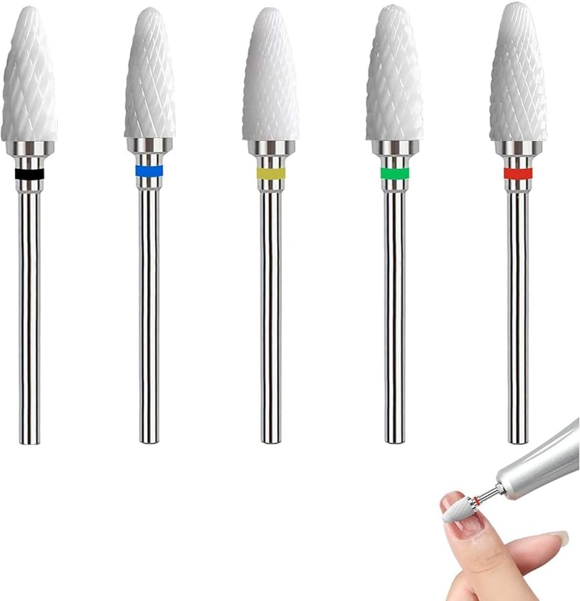 Nail bits set 5-delig - keramisch diamant - hoge precisie - professioneel voor manicure en pedicure - SnelShoppen