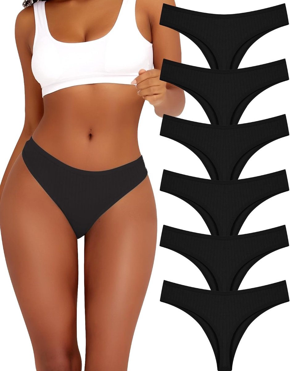 Thongs dames S-XL - Set van 6 - Katoen - Sexy en comfortabel ondergoed - SnelShoppen