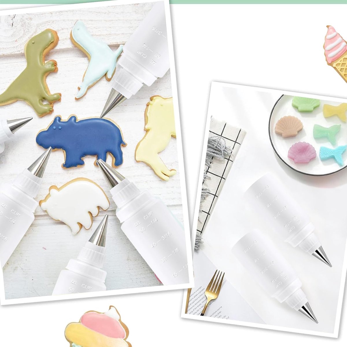 Sprayfles 75ml - RVS spuitmonden - Decoratiepen met kom - Gemakkelijk decoreren op taarten - SnelShoppen
