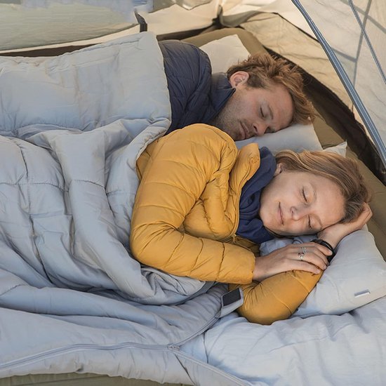 Dubbele Slaapzak - Kampeerzak Dekbed - Kamperen en Reizen - Waterdicht Katoenflanel - 215x145 cm - One Color — afbeelding 3
