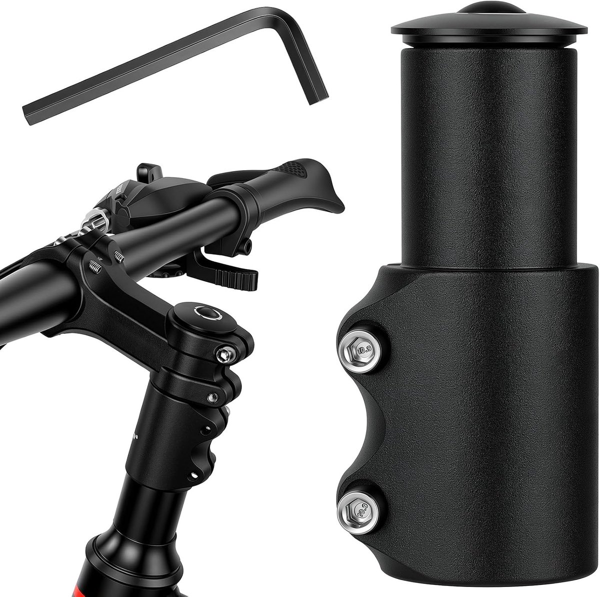 Fiets Stuurpen Riser - Aluminium Verstelbaar - Geschikt voor MTB en Hybride Fietsen - Verbeter je Rijcomfort - SnelShoppen