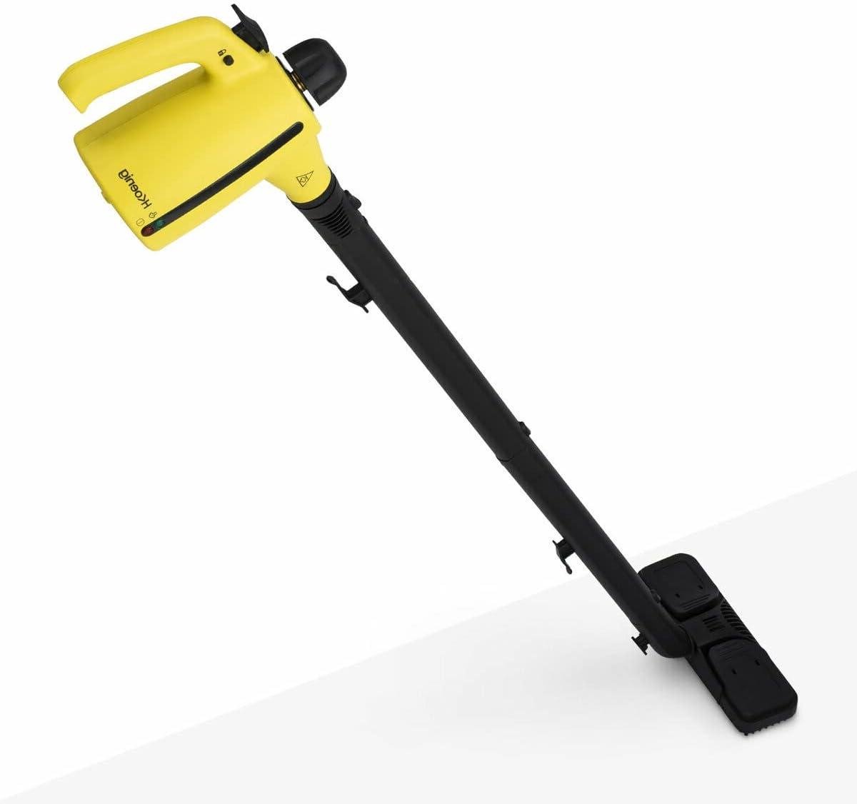 Stoomreiniger en Stoombezemer - 2-in-1 reiniger Handstomer - Grondig Huis Reinigen - Afneembaar Handgedeelte - 3.5 bar - Geel en Zwart