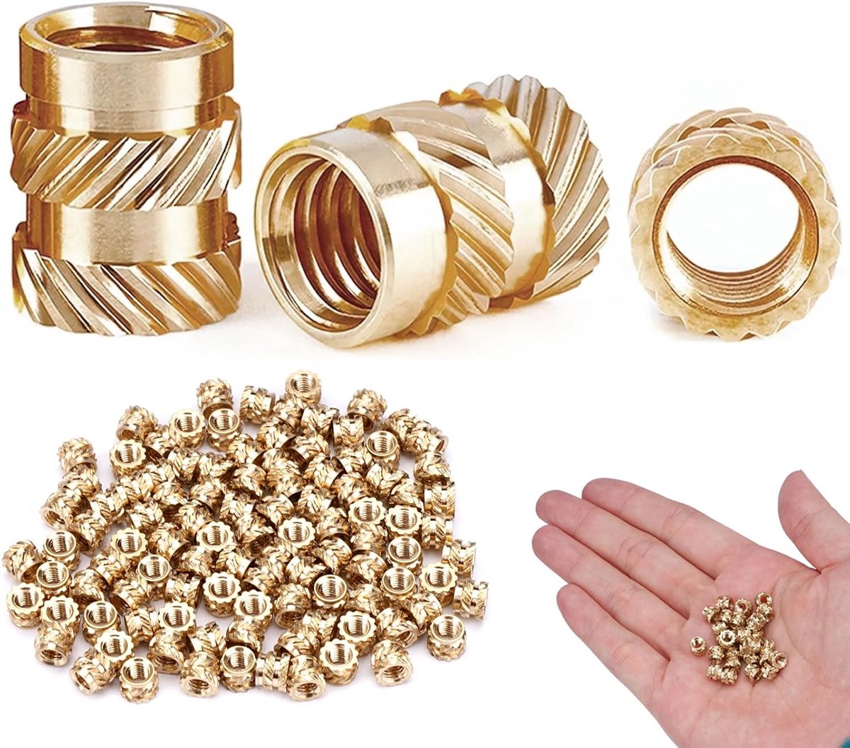 Press nuts M3 - messing - vrouwelijke draad - ideaal voor 3D-printen - SnelShoppen