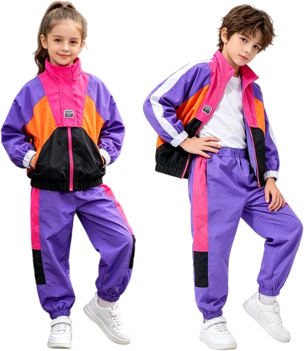 Hip Hop kostuum kinderen - kleurblok jassen - dans kledingset - perfecte outfit voor jonge dansers - SnelShoppen