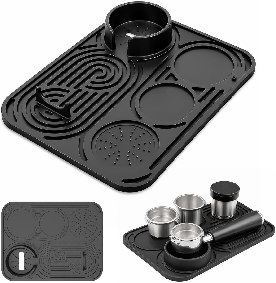 Tampermat 20 × 25,5 cm - Siliconen koffiemat - Antislip en hittebestendig - Ideaal voor espressokoffiezetapparaat - SnelShoppen