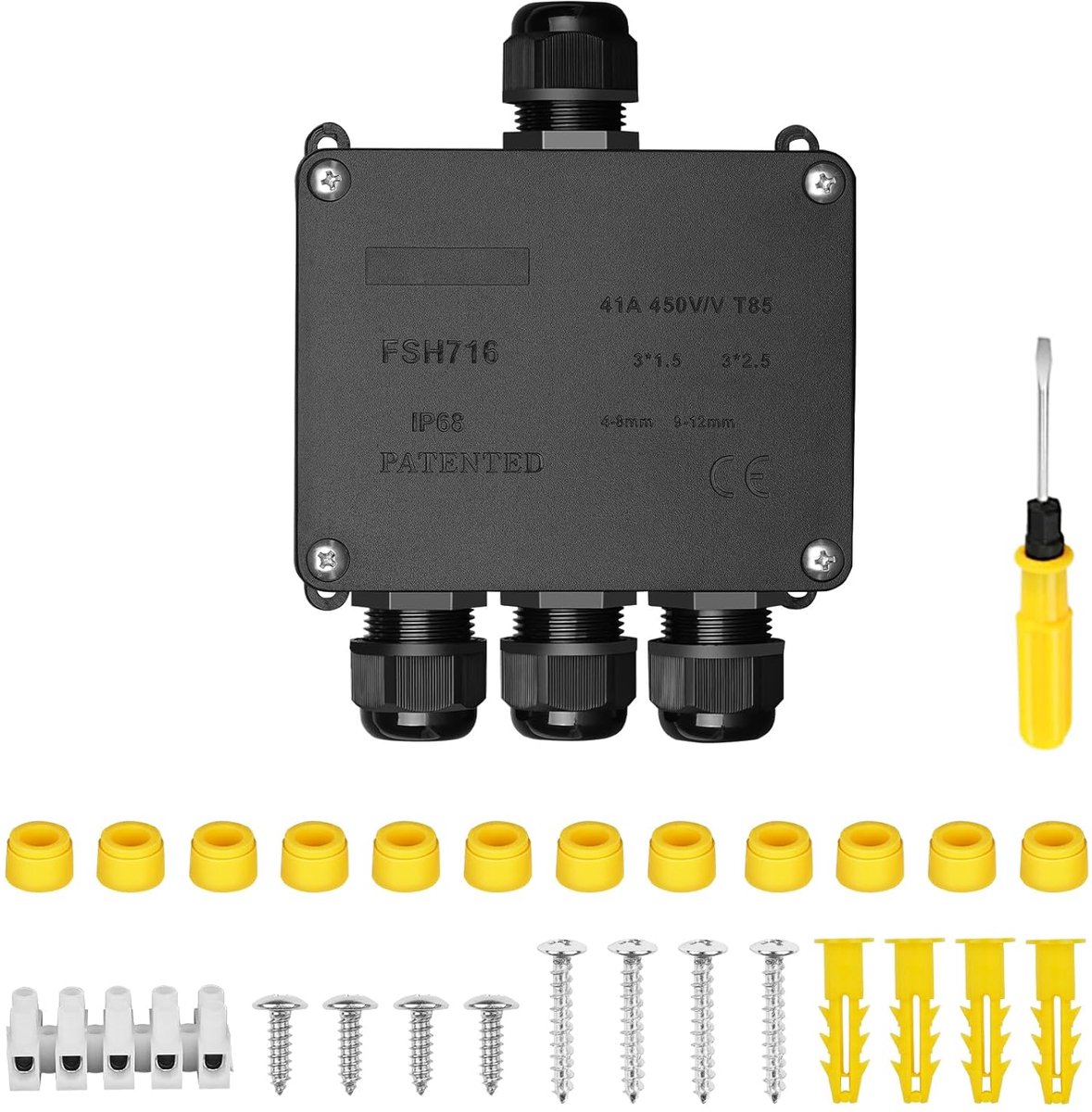 Aftakdoos IP68 waterproof - 4-weg junction box - oppervlakte gemonteerd - ideaal voor buitengebruik - SnelShoppen