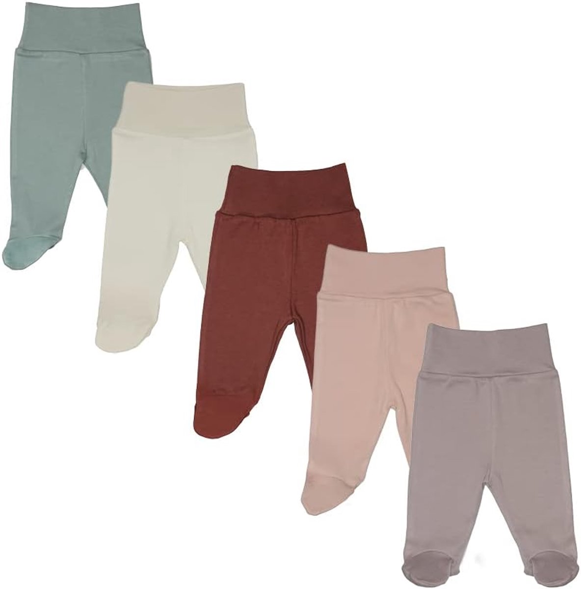 Baby broekjes met voet - 100% katoen - 5-pack - comfortabel voor jongens en meisjes - SnelShoppen