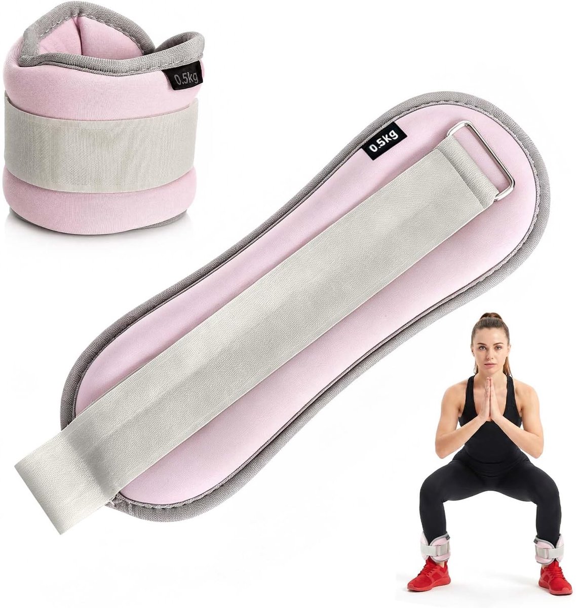 Gewichtsmanchetten 0,5 kg - Enkelgewichten Set - Zacht en gelijkmatig - Extra weerstand voor fitness - SnelShoppen