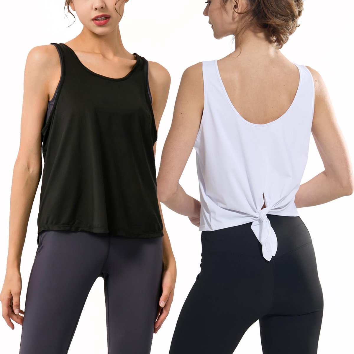 Sporttops Dames 2-pack - Mesh Achterkant Vlinderdesign - Koelend Star Tip Stof - Ideaal voor Yoga - SnelShoppen