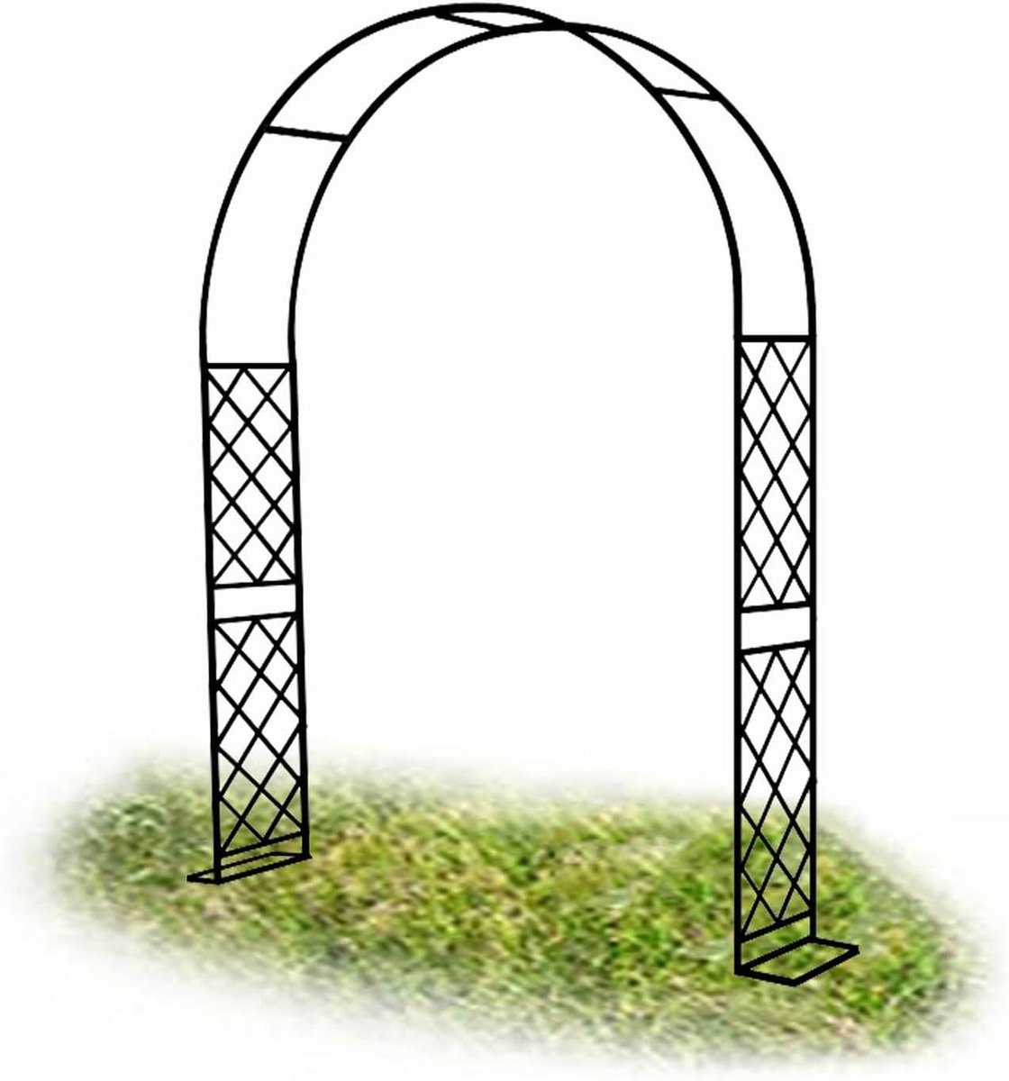 Buitenboog Klimplanten - Tuinboog Metaal - Planten Ondersteunen - Verstelbare Breedte - 180-370 cm - Zwart