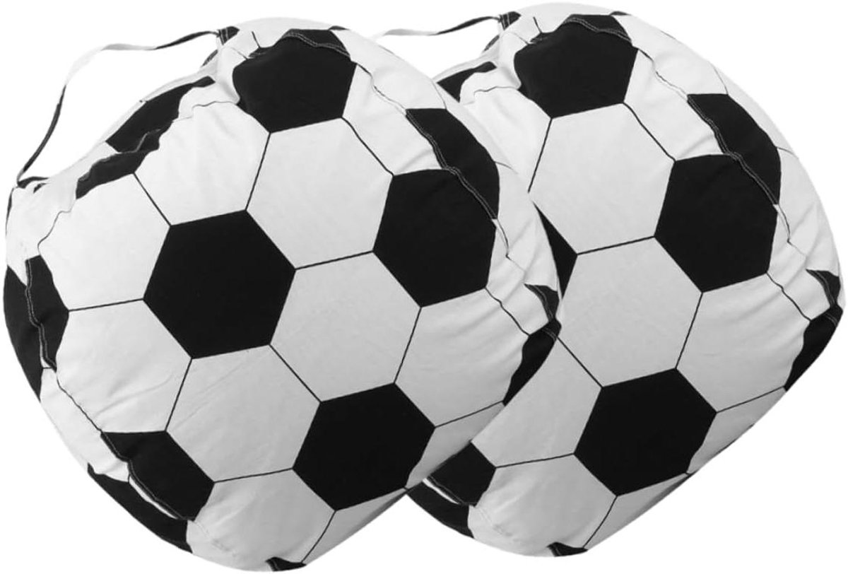 Voetbal Zitzak - Opberger Stoel - Speelgoed Opbergen - Speels Voetbal Design - 43x43x43cm - Veelkleurig