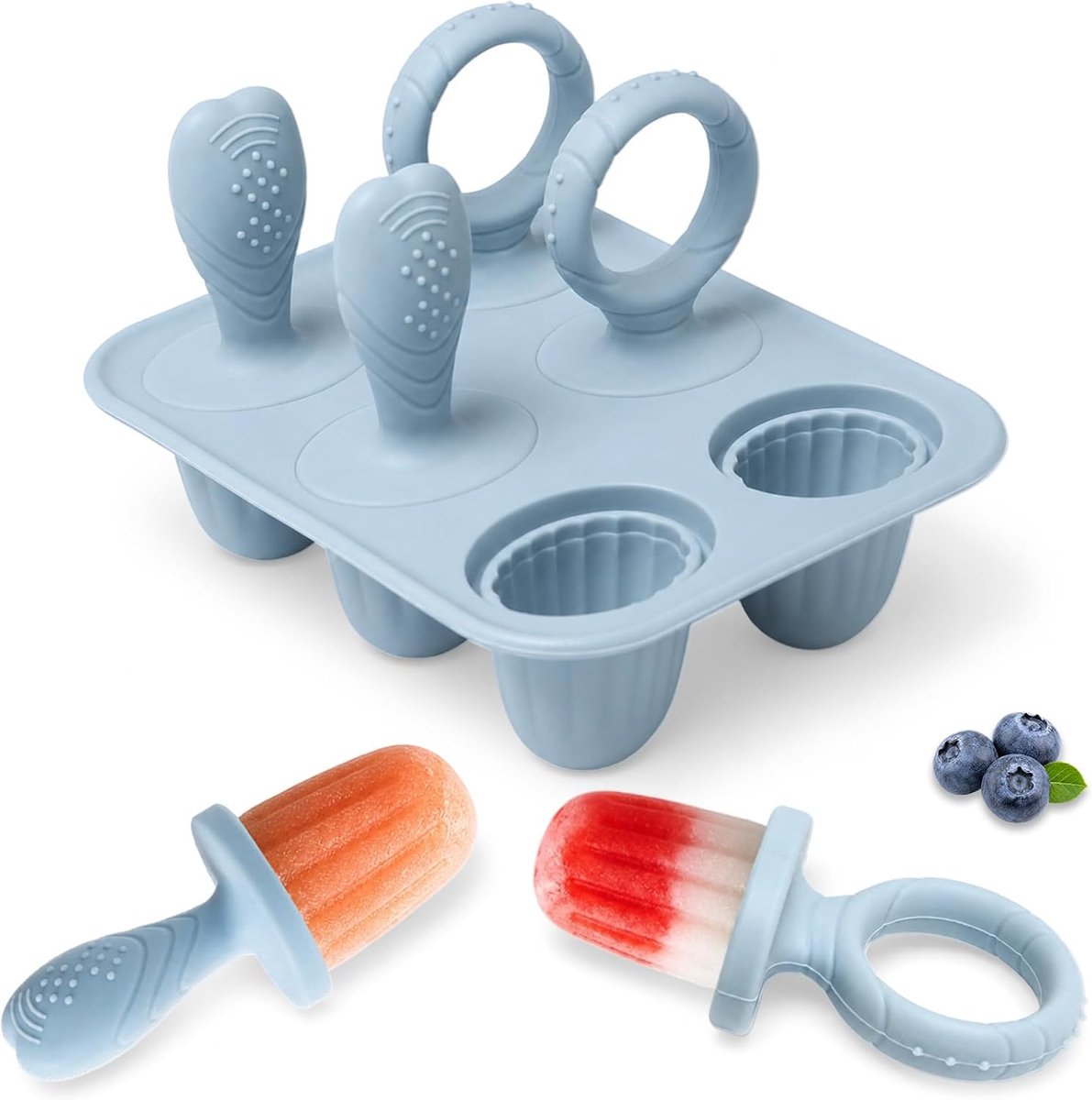 Ijslollyvorm voor baby's en peuters - 6 x 17 ml mini vormen - BPA-vrij silicone - Ideaal voor gezonde traktaties - SnelShoppen