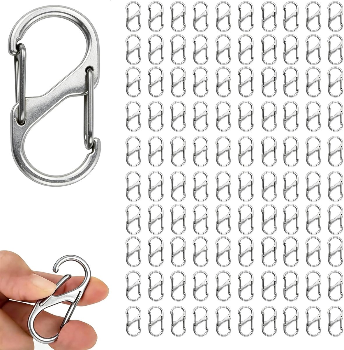S-karabijnhaken 30 mm - mini karabijnhaken - dubbele opening - ideaal voor kamperen - SnelShoppen