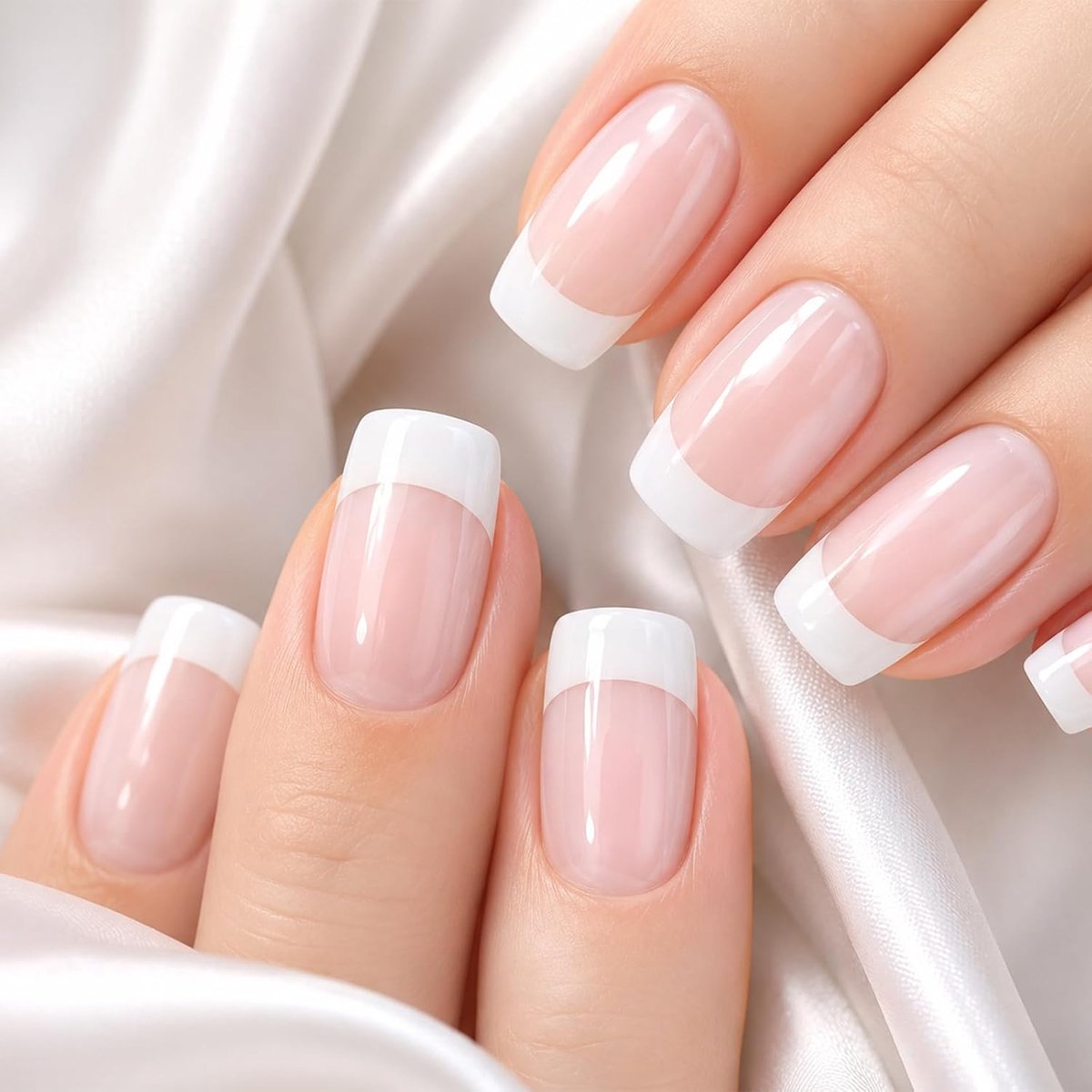 Press on nails 24 stuks - Franse nagels - Flexibel ABS - Snel aan te brengen in 10 minuten - SnelShoppen