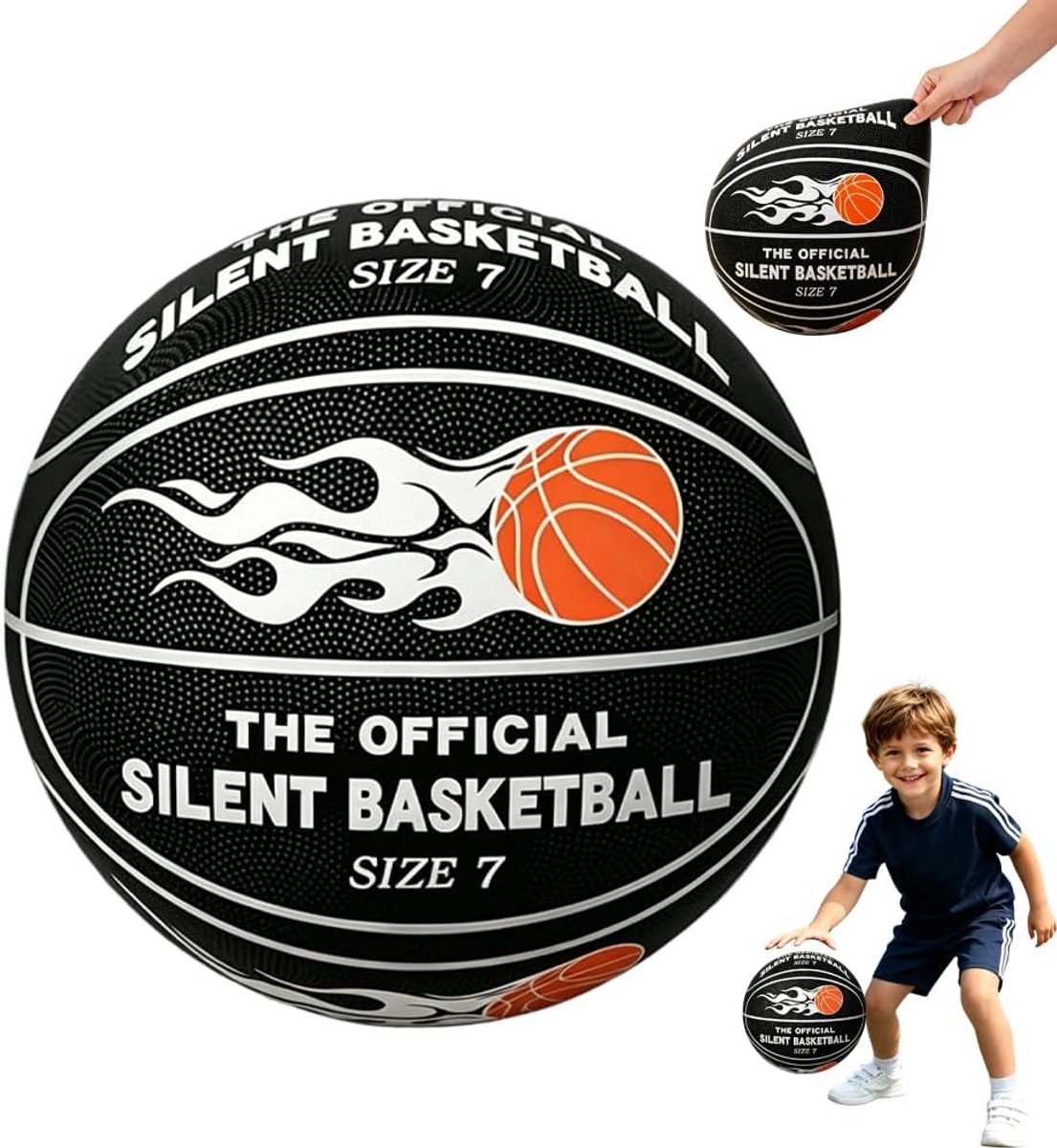Basketbal maat 7 - stille springende basketbal - zeer elastisch - ideaal voor binnen spelen - SnelShoppen