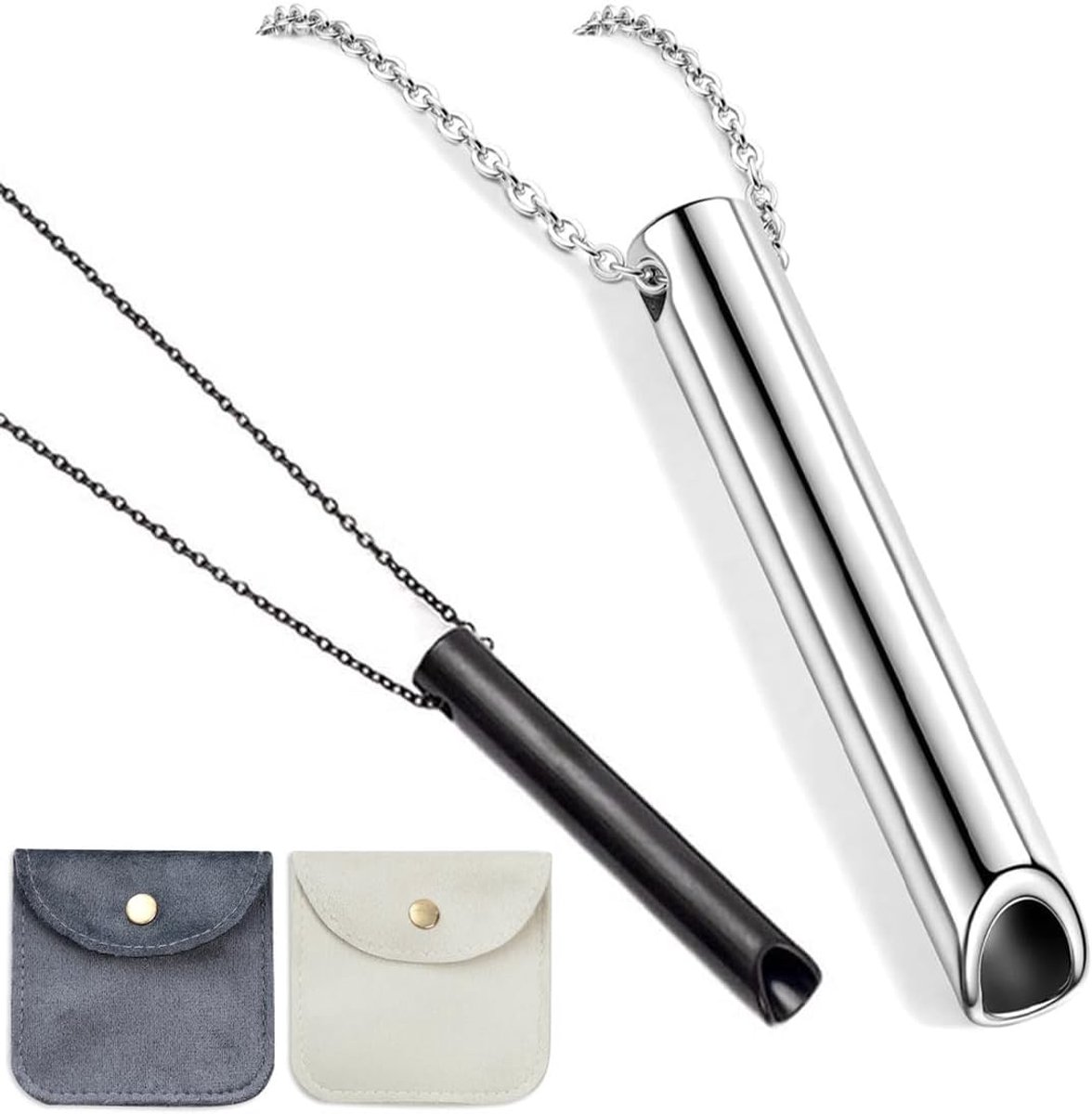 Höki anti-anxiety ketting - roestvrij staal - 2 stuks - ademhalingsoefeningen voor ontspanning - SnelShoppen