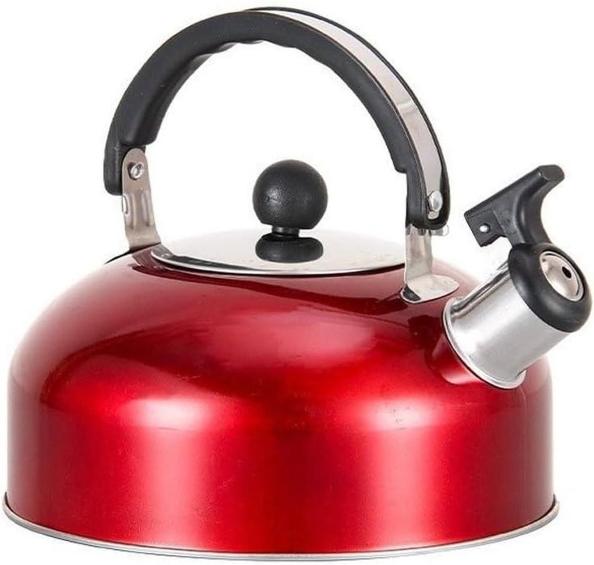 Roestvrijstalen waterkoker - Fluitketel - Water Koken - Automatische fluitfunctie - 5 liter - rood