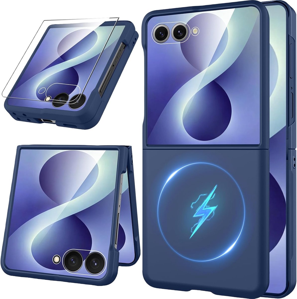 Mobiel hoes en displaybeschermfolie - magnetisch - schokbestendig - optimale bescherming voor Flip 8 - SnelShoppen