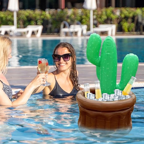 Opblaasbare Cactus Ijskoelbak (75cm Hoog) - Tropische Koelbox voor Drankjes en Snacks, Perfect voor Zomerfeestjes, BBQ en Strand — afbeelding 4