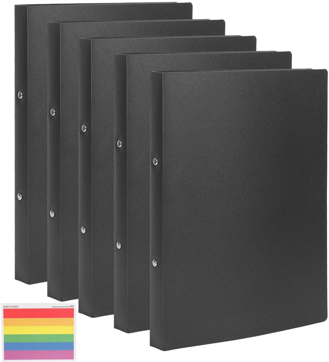 A4-ringmap 5 stuks - zwart - O-mechanisme - ideaal voor thuis, kantoor en school - ShopVlot