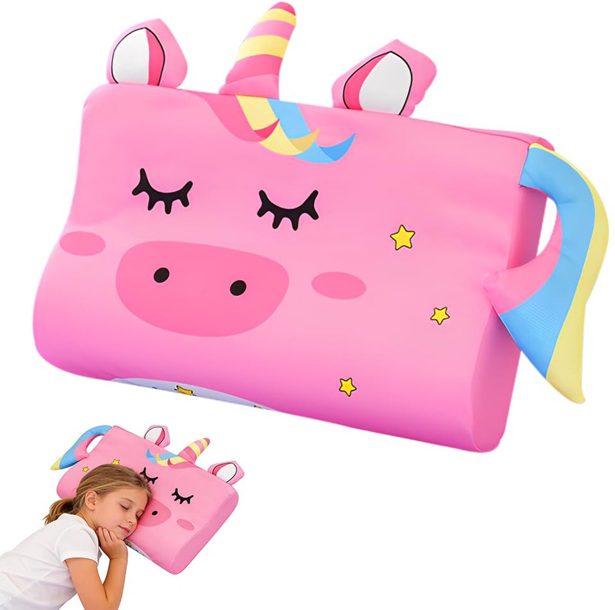 Kinderkussen 46 x 26 cm - traagschuim - ergonomisch - voor zachte dromen - ShopVlot