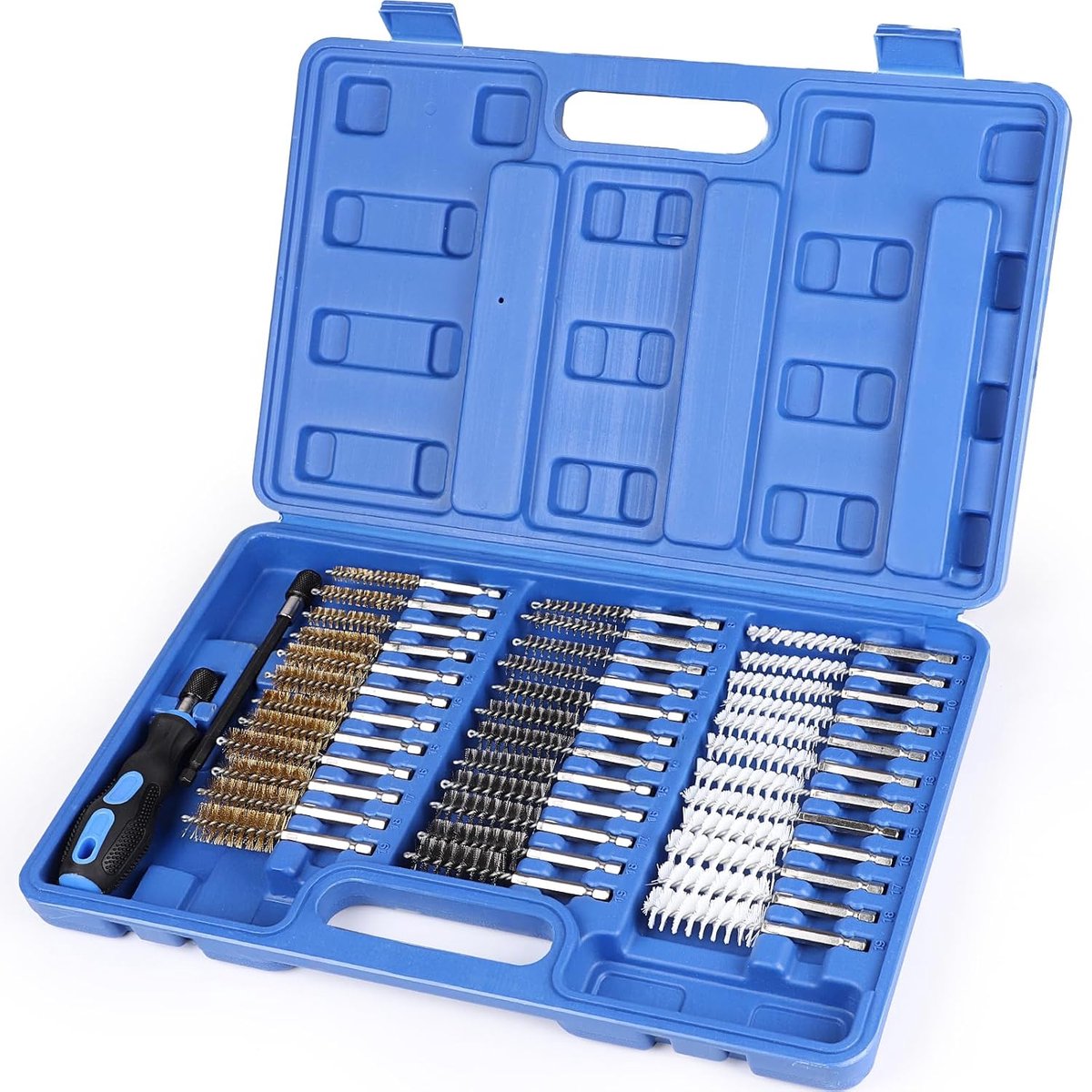 Injector reinigingsset 38-delig - roestvrij staal/nylon/ messing - verschillende maten - efficiënt reinigen - ShopVlot