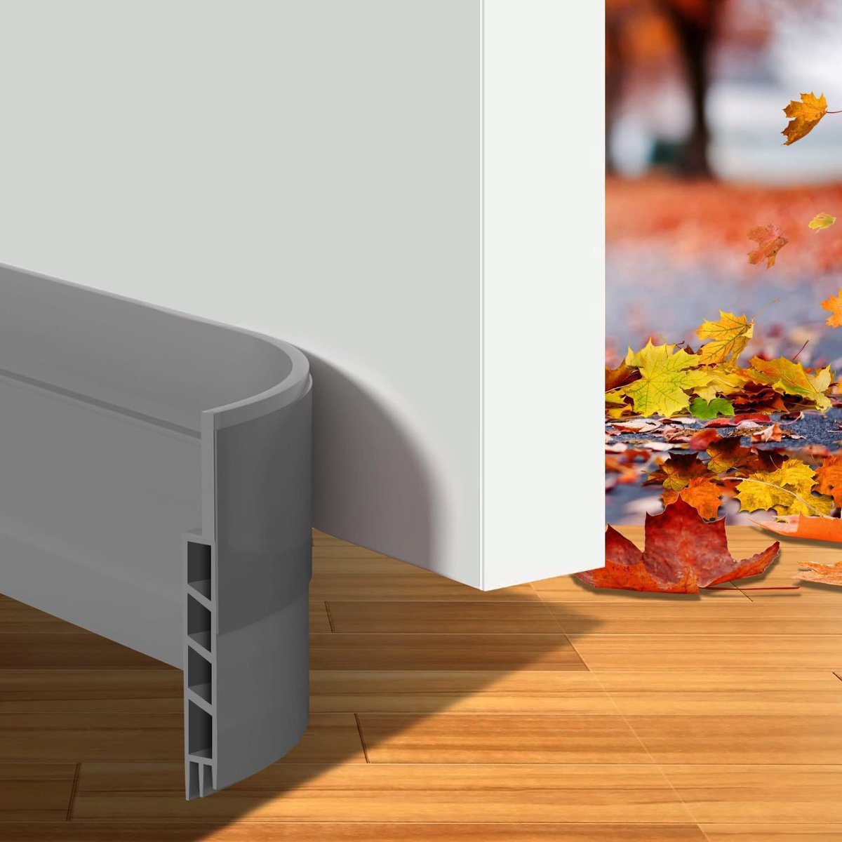 Tochtstrip voor de deur – 1 stuk – Hoogwaardige zelfklevende deurafdichting – Snelle en eenvoudige montage – Geluidsisolatie, bescherming tegen kou en afdichting voor buitendeuren – 100 x 5 cm