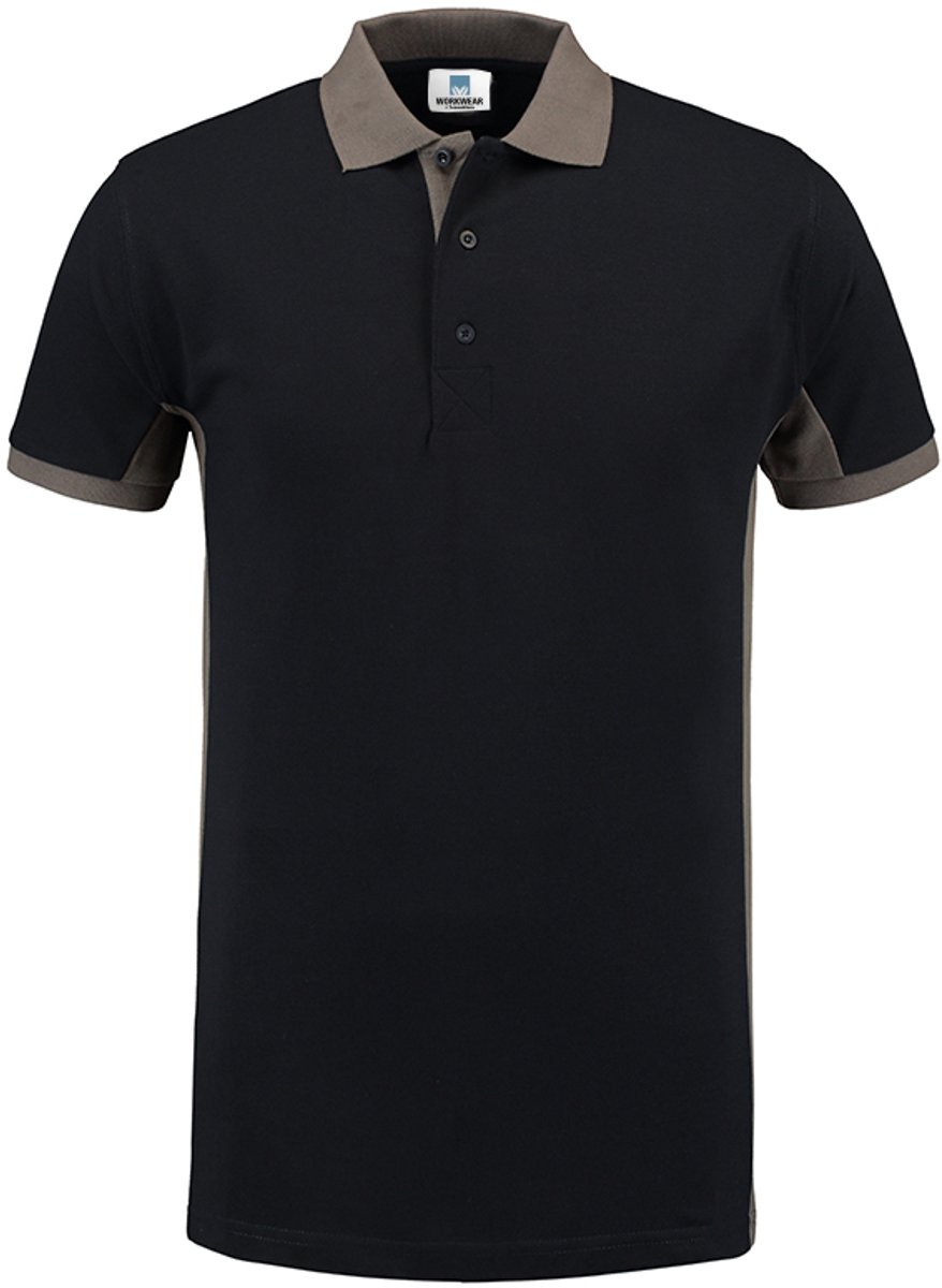 Lemon & Soda workwear contrast polo in de kleur donkerblauw met pearl grey in de maat 4XL