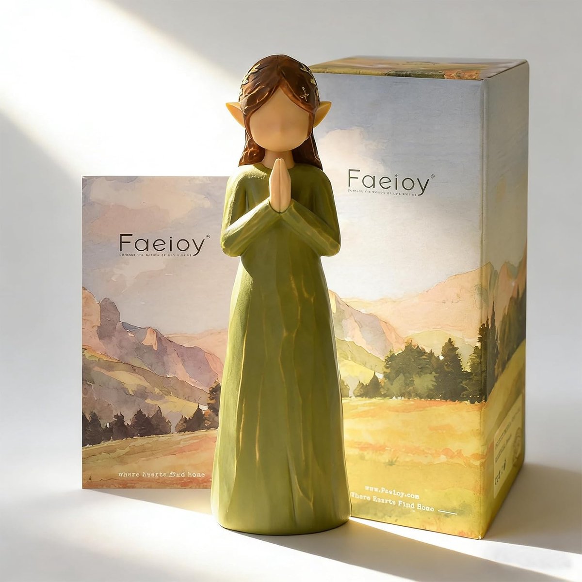 Praying Elf Fairy Figurines - Handgeschilderd Resin - Beschermende Sfeer - Voor Sympathie en Genezing - ShopVlot