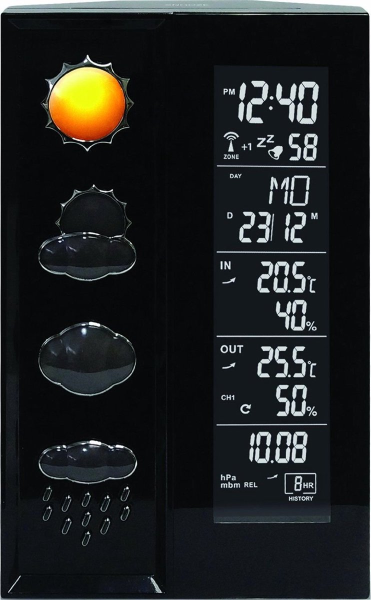 Wetterstation met voorspelling - luchtdrukweergave - eenvoudig in gebruik - betrouwbaar weeradvies - ShopVlot
