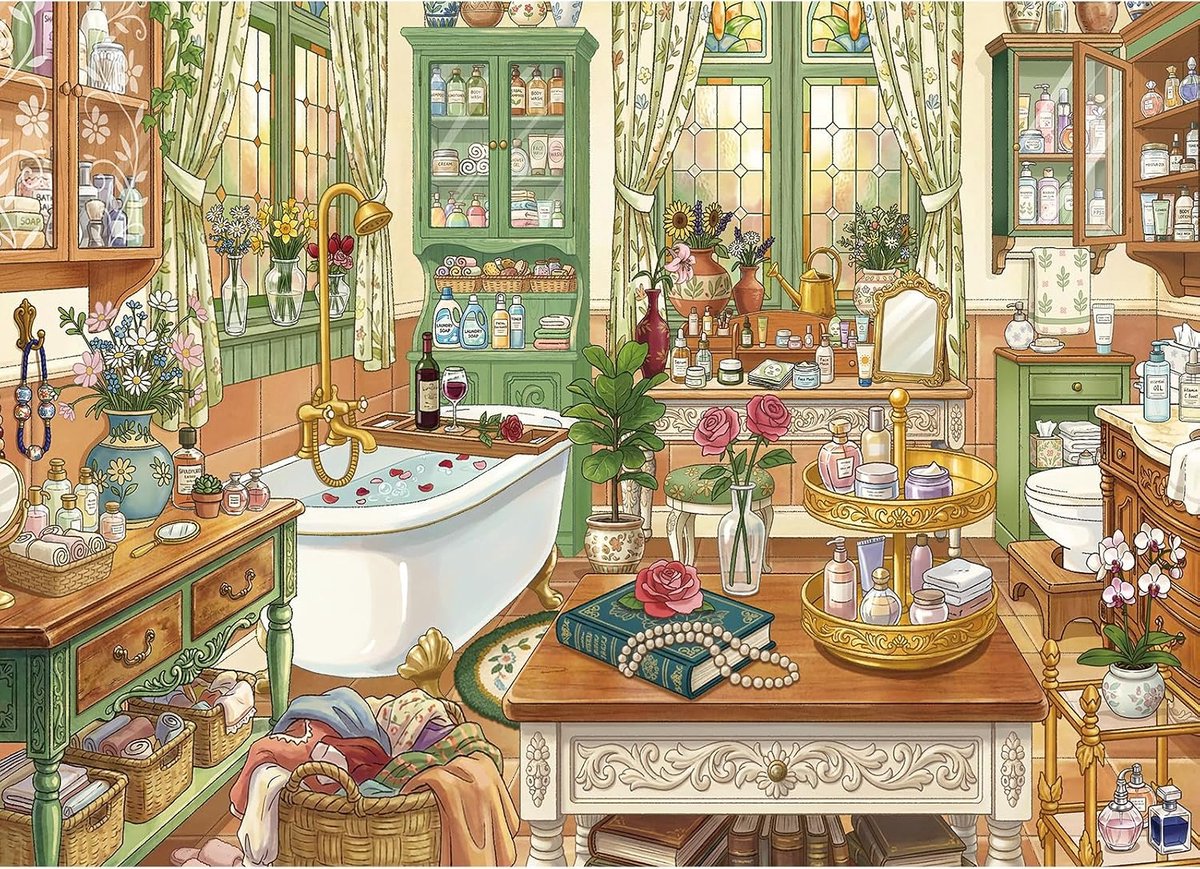 Puzzel 500 stukjes - wellness-badkamer - zonder achterwand - ontspanning voor volwassenen - ShopVlot