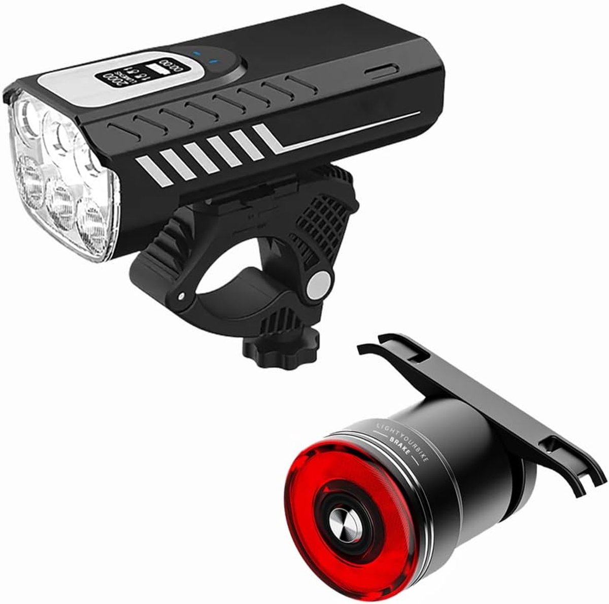 LED fietsverlichting set - 2.000 lumen voorlicht - 60 lumen achterlicht - veilig fietsen in het donker - ShopVlot