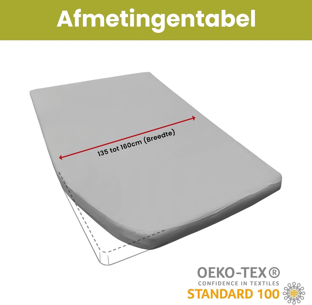 Fitted Sheet Set Motorhome 125-155cm x 200cm - Grijs - 100% Katoen - Voor comfortabel slapen in uw caravan - ShopVlot