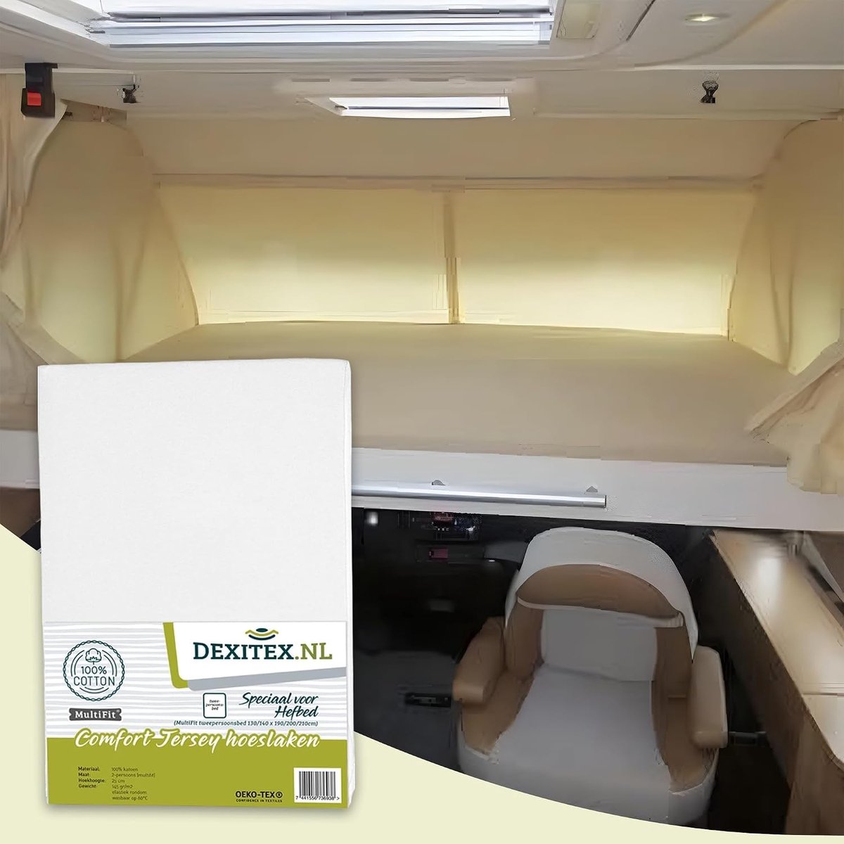 Fitted sheet camper met uitschuifbed - jersey katoen - Oeko-TEX - comfortabele nachtrust - ShopVlot