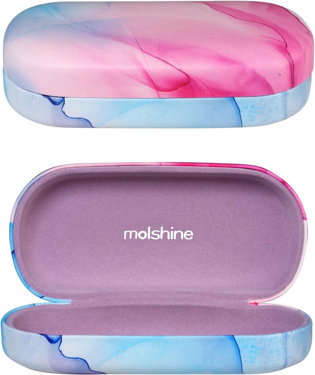 Zonnebril etui groot - Bleek roze paars - Harde schaal - Bescherming voor zonnebrillen - ShopVlot