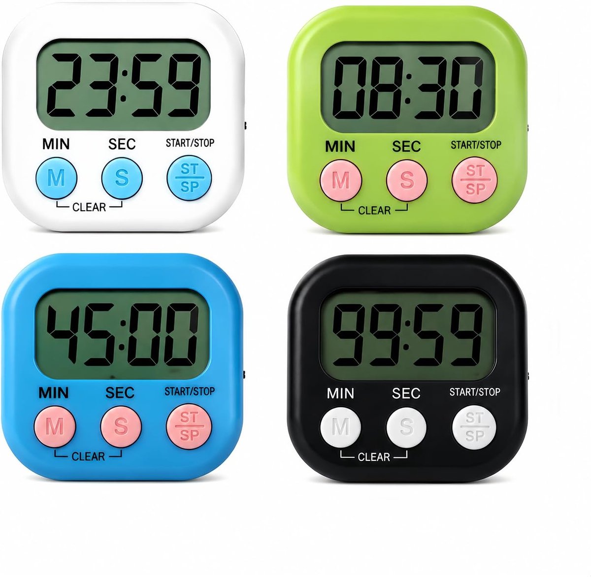 Digitale stopwatch voor kinderen - groot lcd-scherm - magnetische timer - ideaal voor sport en koken - ShopVlot