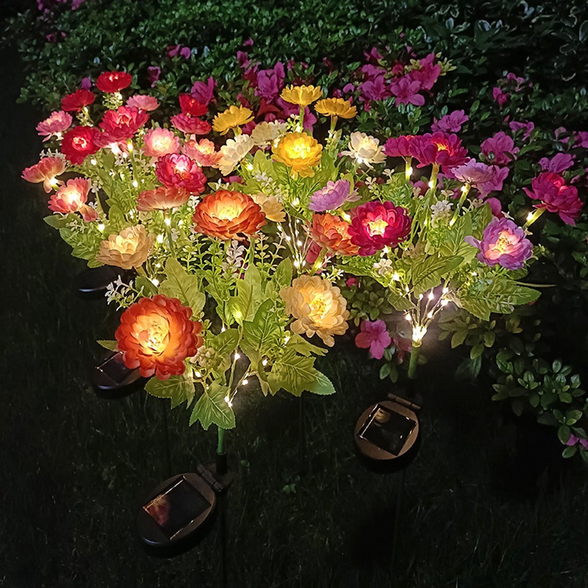 Casalora Tuinverlichting - tuinverlichting op zonneenergie - Solar Wandlamp Buiten - 4 Set - Kunstplanten Kunstbloemen Solar Schuttinglamp voor Tuin, Terras, Gazon en Pad Decoratie - Tuinverlichting